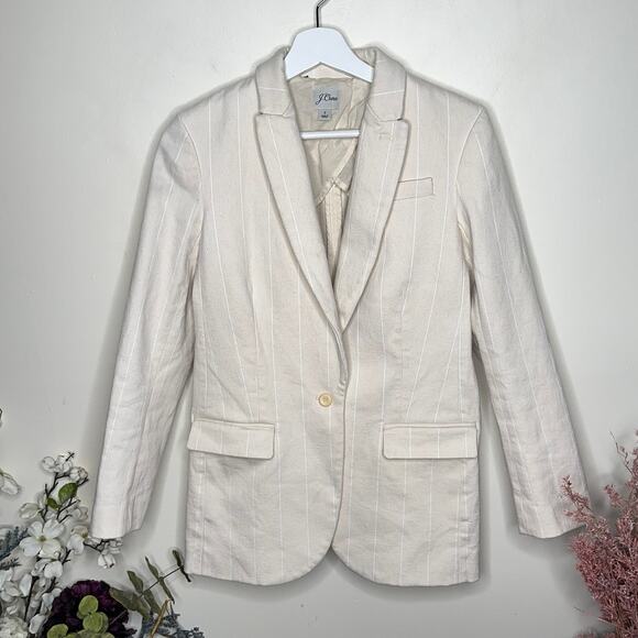 J. CREW Alfie Blazer in Denim Stripe Ivory Cream White {3Q24} - Picture 5 of 9